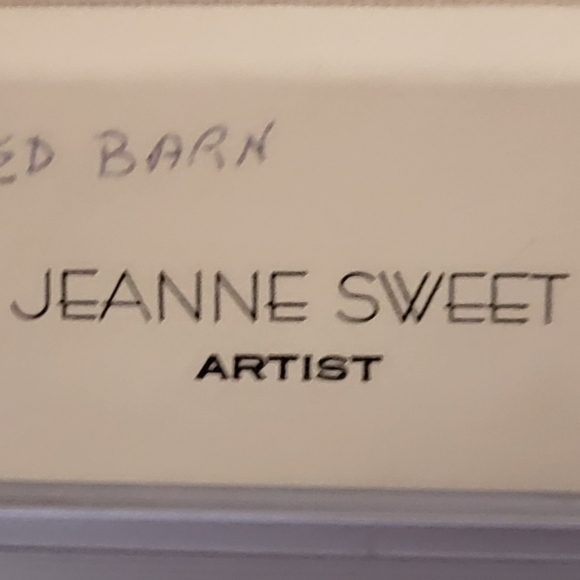 Vintage Signed Landscape Titled " The Red Barn" - Picture 4 of 4